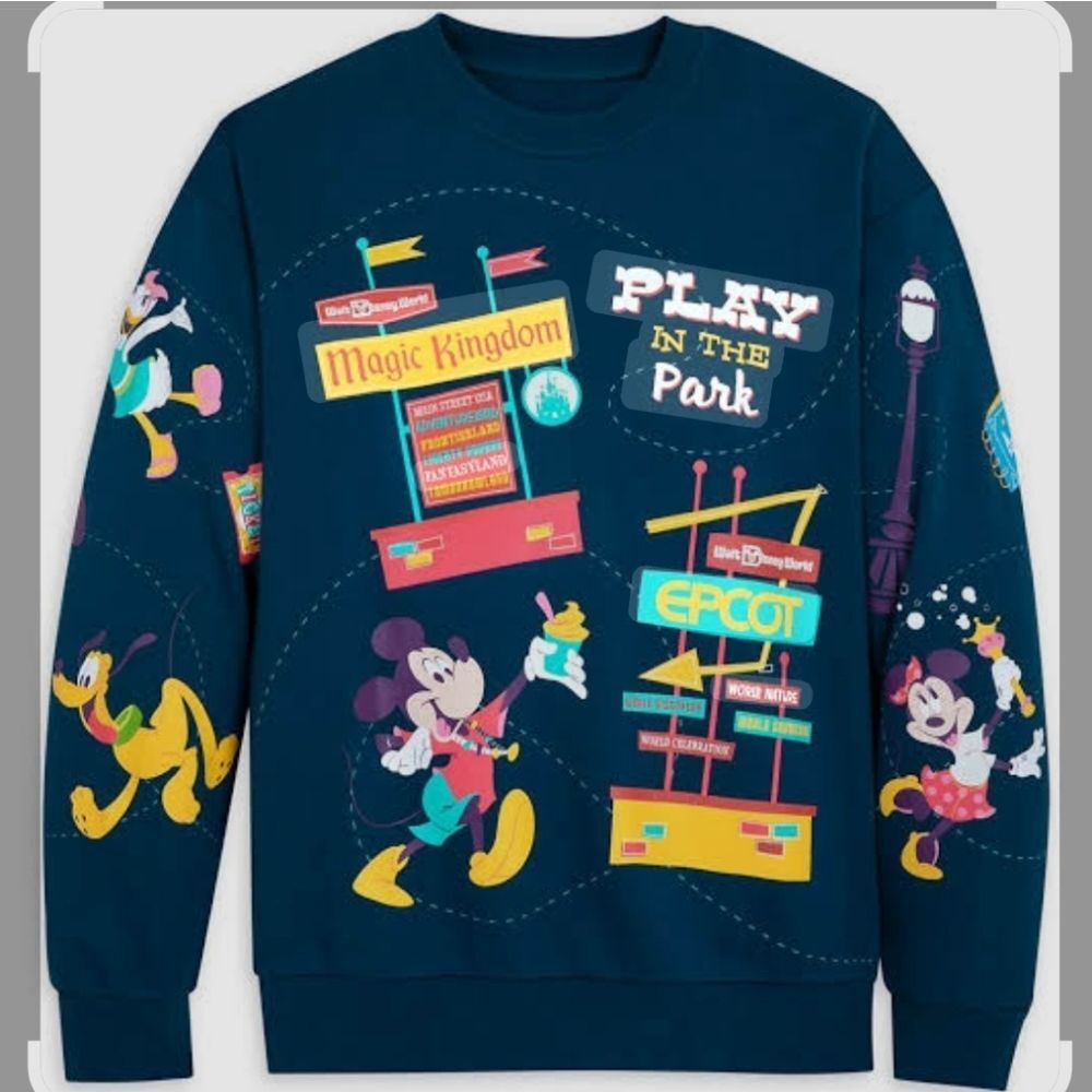 Disney Mickey & Friends Play In The Park Crew Neck‎ Pullover Sweatshirt Sz 3xl